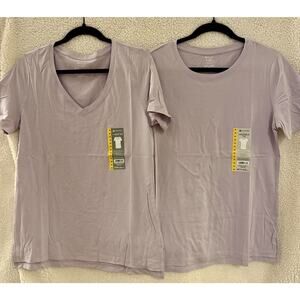 Member’s Mark Essential Tee Bundle V Neck Crewneck Lavender M Minimalist Capsule